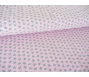 Jersey Sternchen grau auf rosa